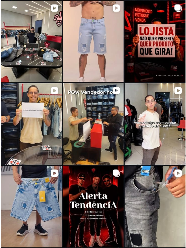 Grid de social media da marca 4 Azes