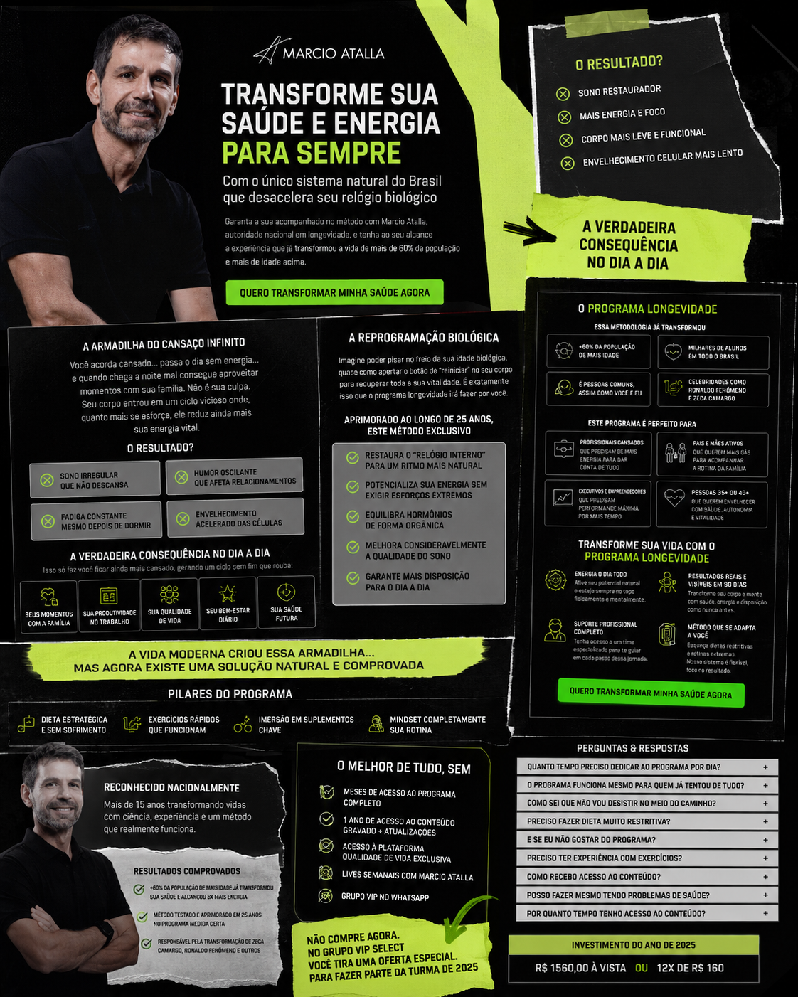 Landing page do programa de saúde e longevidade de Márcio Atalla