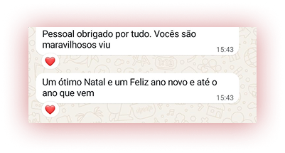 Depoimento: Pessoal obrigado por tudo. Vocês são maravilhosos